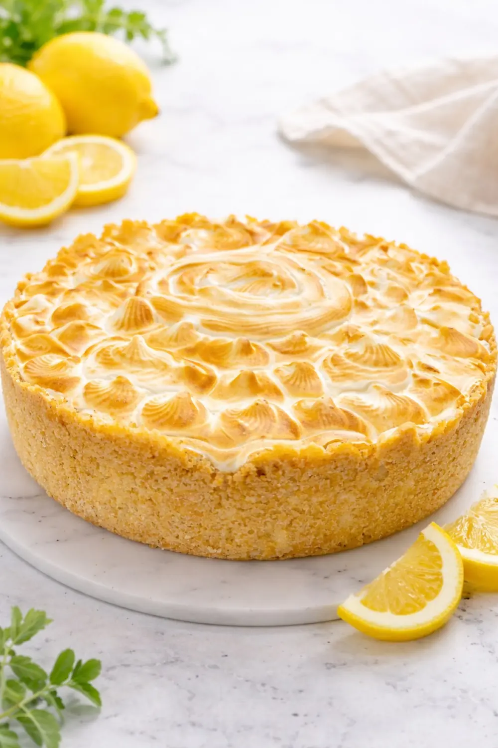 Pie de limón con merengue dorado