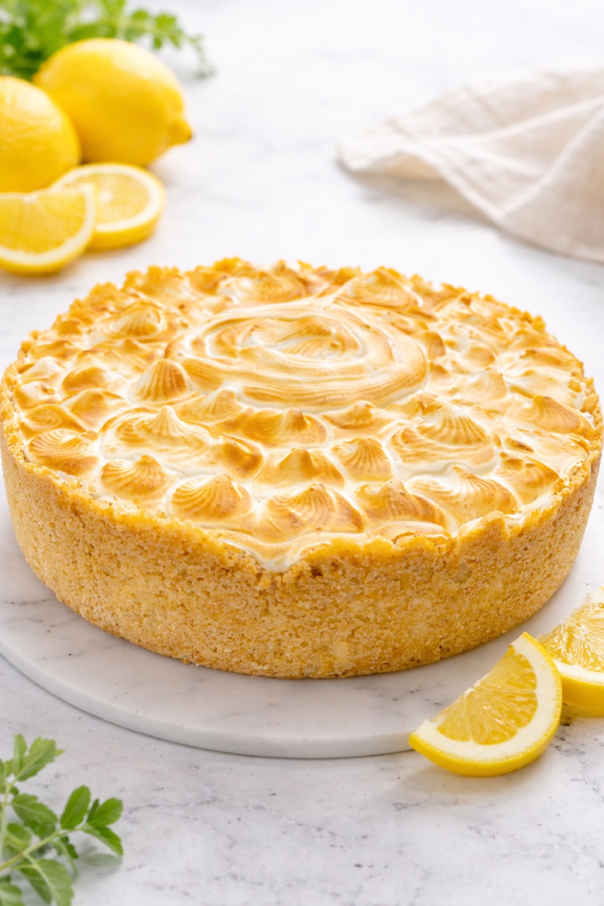 Pie de limón con merengue dorado